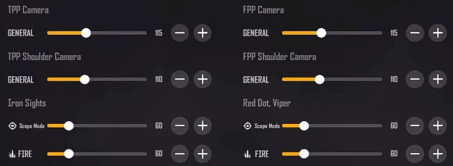 Sensitivitas Kamera dan ADS PUBG New State