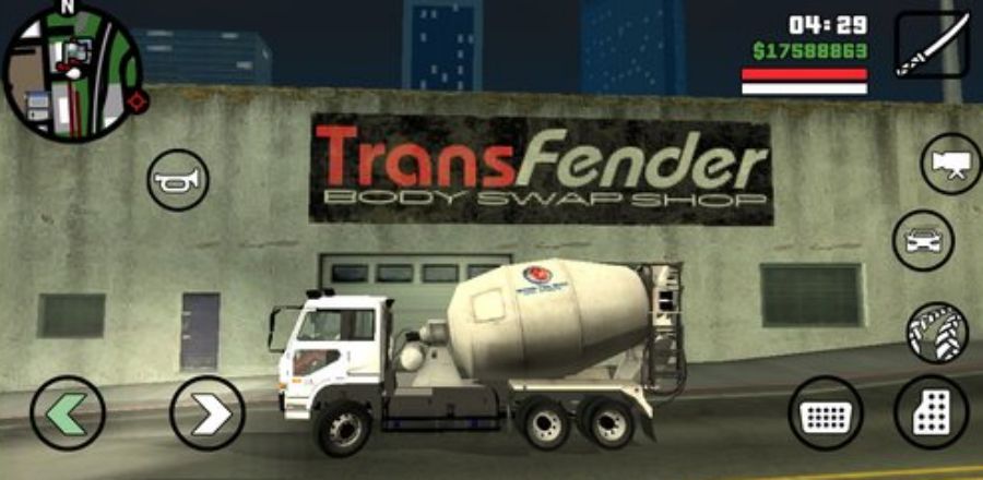 Mod Mobil di GTA SA Android Cement Truck