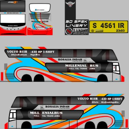 Livery Bussid Rosalia Indah SDD