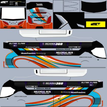 Livery Bussid Rosalia Indah XHD Suites Class