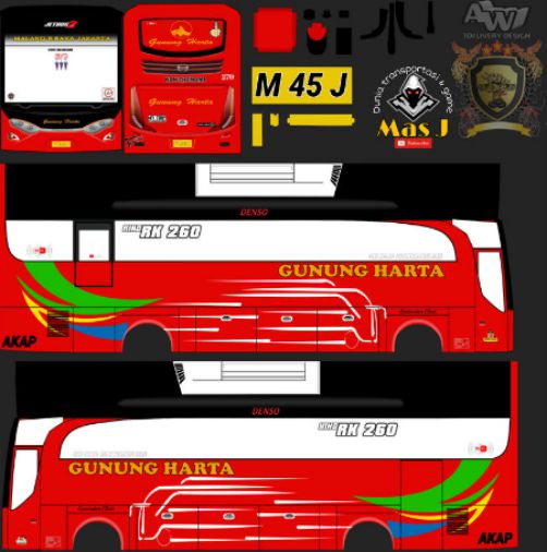 Livery Bussid Gunung Harta High Decker JB2
