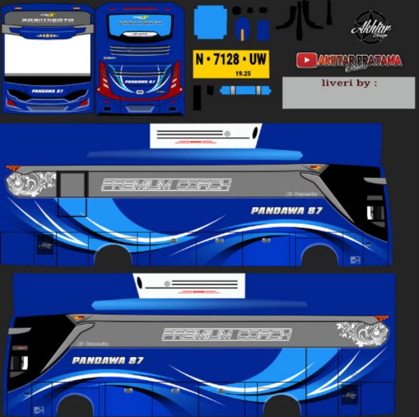 Livery Bussid Pandawa 87 HD Premium Coach