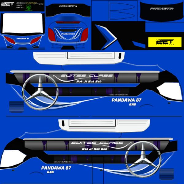 Livery Bussid Pandawa 87 XHD Suites Class