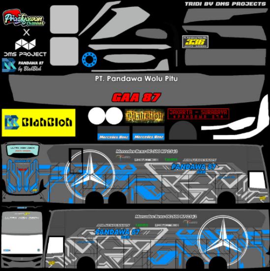 Livery Bussid Pandawa 87 UHD Mercy