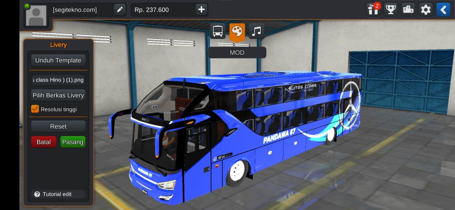 Mod Bussid Pandawa 87 XHD Legacy SR2 Suite Class