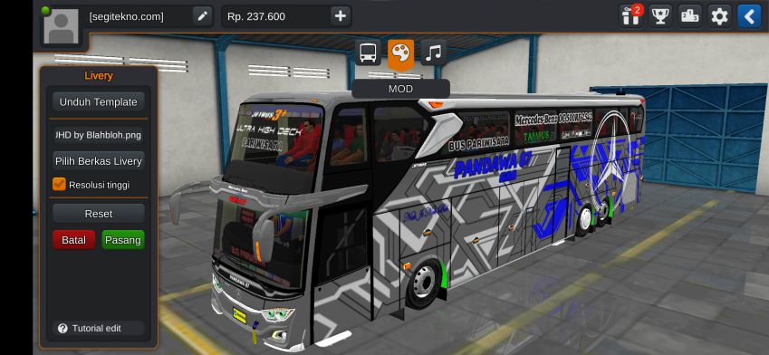 Mod Bussid Pandawa 87 UHD Mercy Jetbus 3+