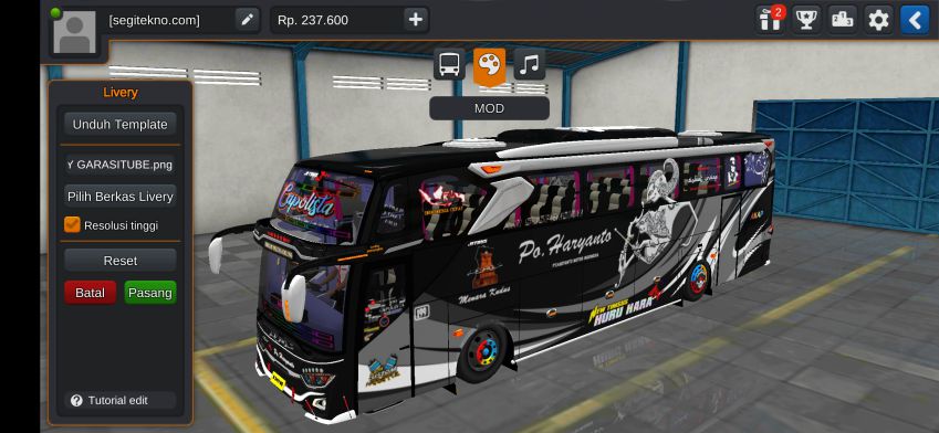 Mod Bussid PO Haryanto Jetbus 3+ Hino Erka