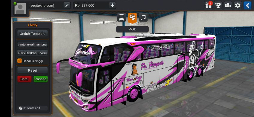 Mod Bussid PO Haryanto Tronton Scania