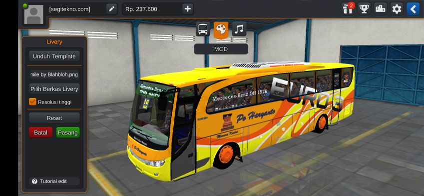 Mod Bussid PO Haryanto Travego Smile Euro 3