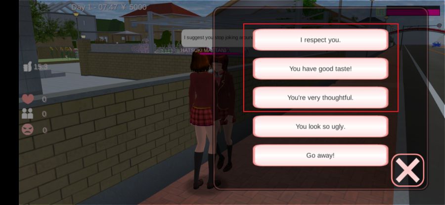 Cara Mabar Sakura School Simulator Dengan Memuji Karakter Lain