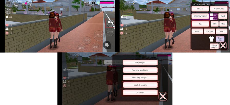 Cara Mengejek Karakter Lain di Sakura School Simulator
