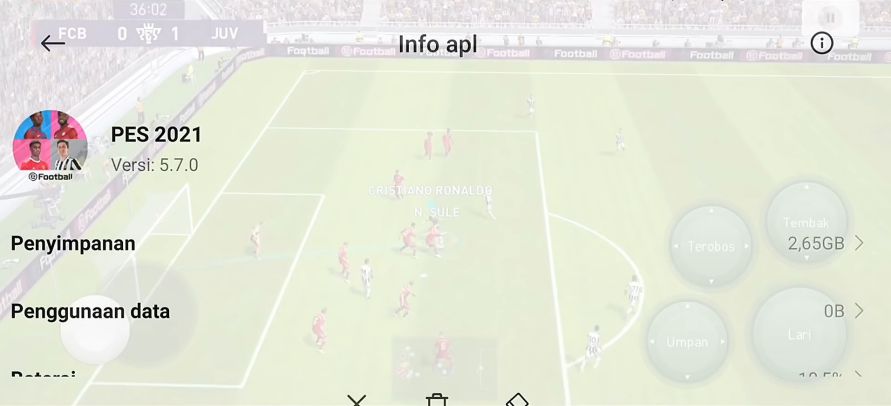 PES Mobile vs FIFA Mobile Segi Ukuran Game