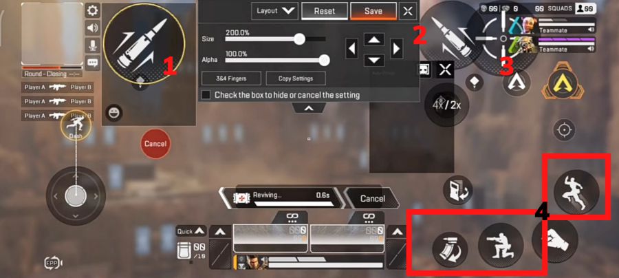 Settingan Layout 4 Jari Apex Legends Mobile