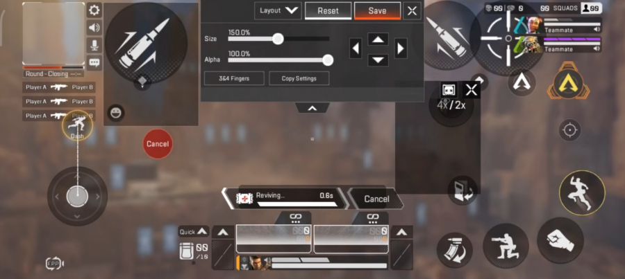 Settingan Layout 4 Jari No Gyro Apex Legends Mobile