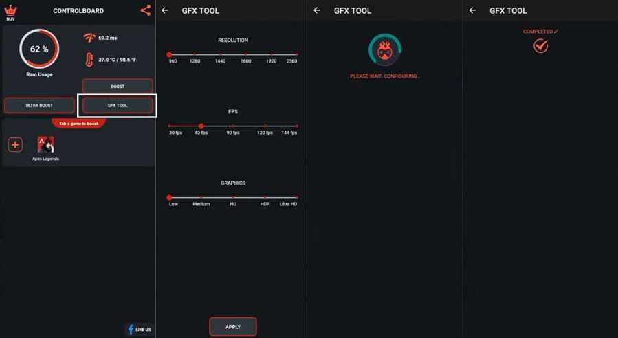Mengatur Resoluis, Grafik, dan FPS Apex Legends Mobile dengan GFX Tools