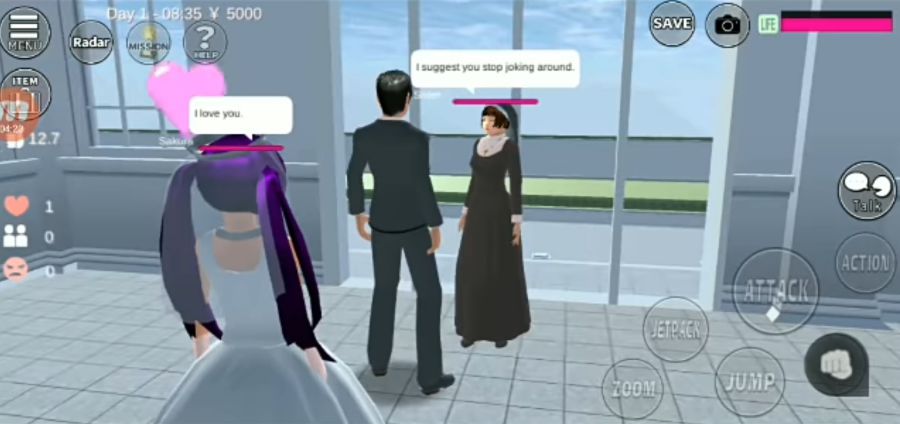 pernikahan di game sakura school simulator