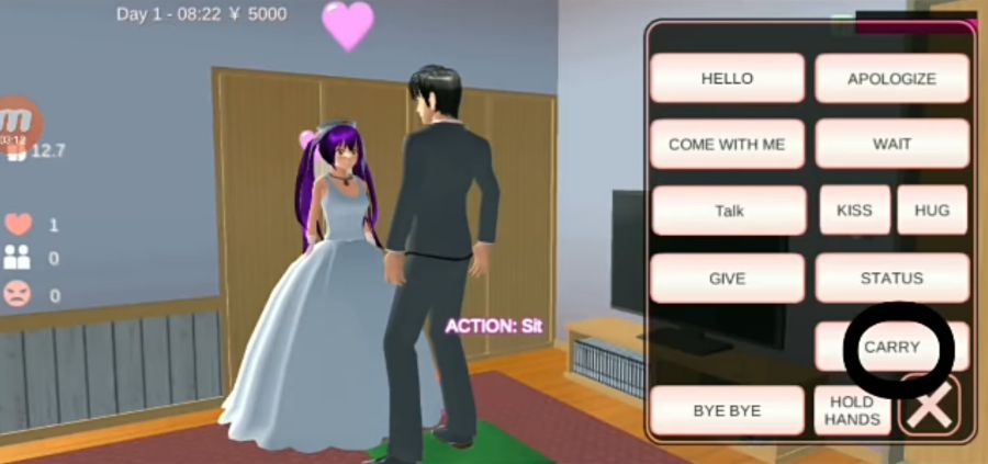 Pakaian Pengantin Menikah di Sakura School Simulator