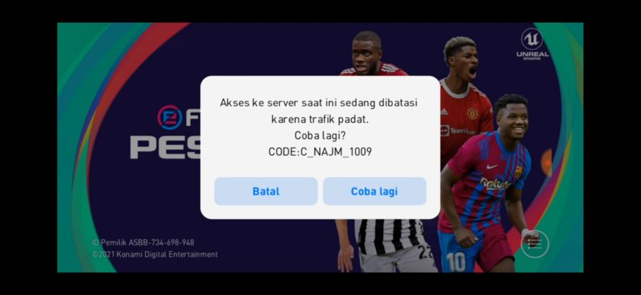 Sebab Tidak Bisa Online Match PES Mobile
