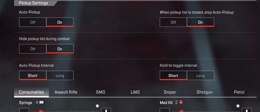 Settingan Pickup Apex Legends Mobile