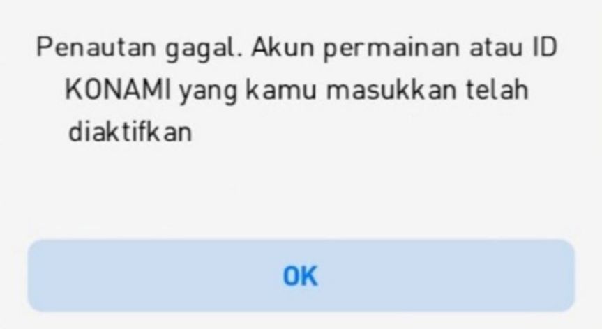 Mengatasi Gagal Menautkan ID Konami