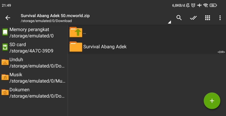 Cara Pasang Map Minecraft PE Dengan ZArchiver