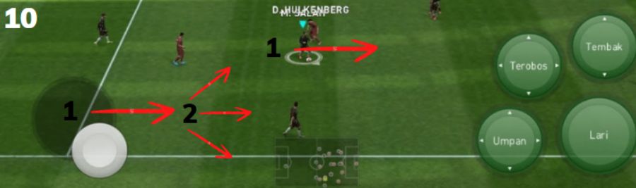 mengecoh lawan di pes