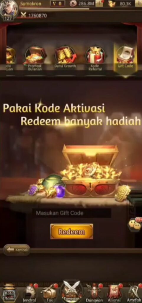 Cara Menggunakan Kode Redeem Idle Dynasty