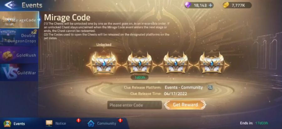 Kode Redeem Mirage Code ML Adventure