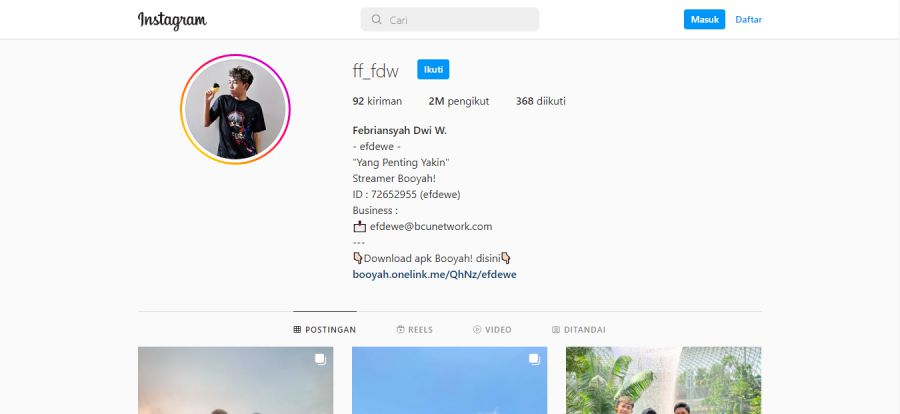 sosial media ff fdw