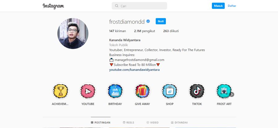 id youtuber frost diamond ff asli