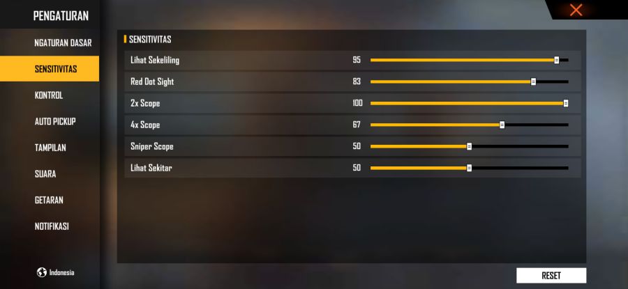 Sensitivitas DPI FF Auto Headshot