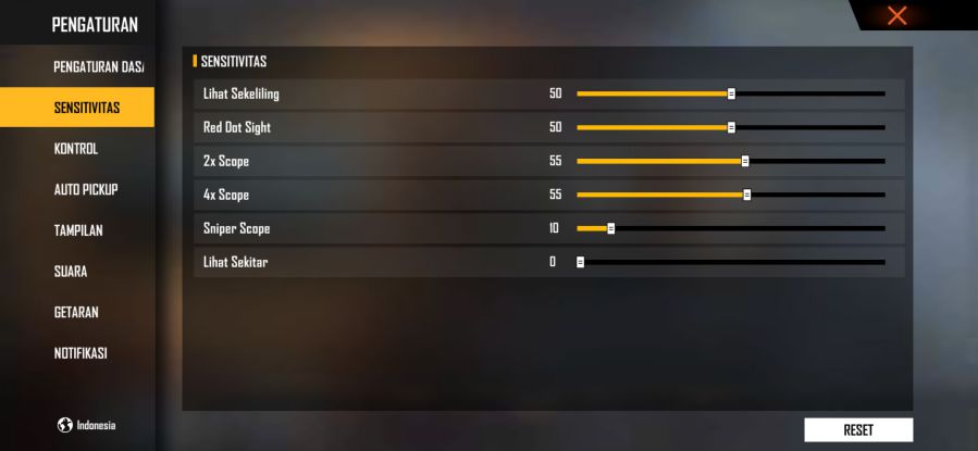 Sensitivitas Fee Fire Auto Headshot Letda Hyper Terbaru