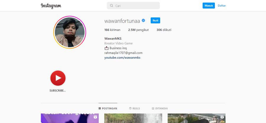 Instagram dan Id FF Asli WAWAN MKS