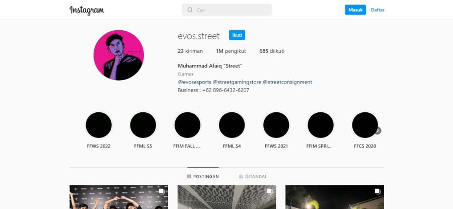 sosial media evos street