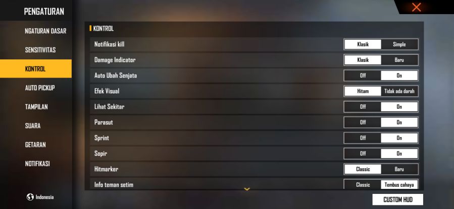 settingan kontrol ff