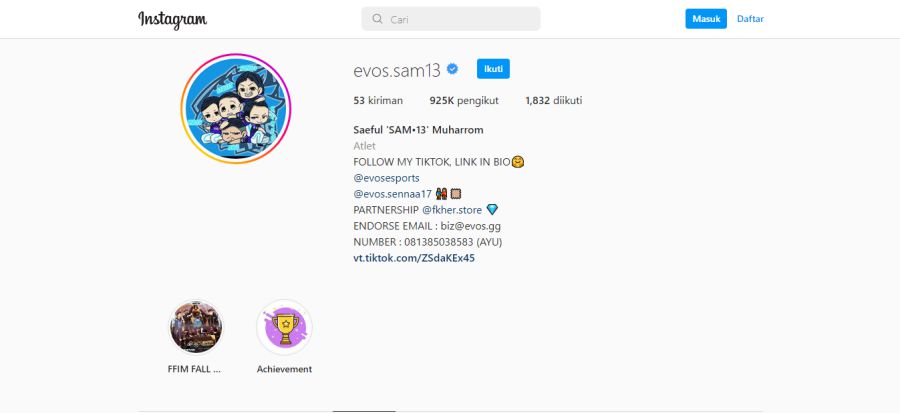 Nama Asli EVOS SAM 13