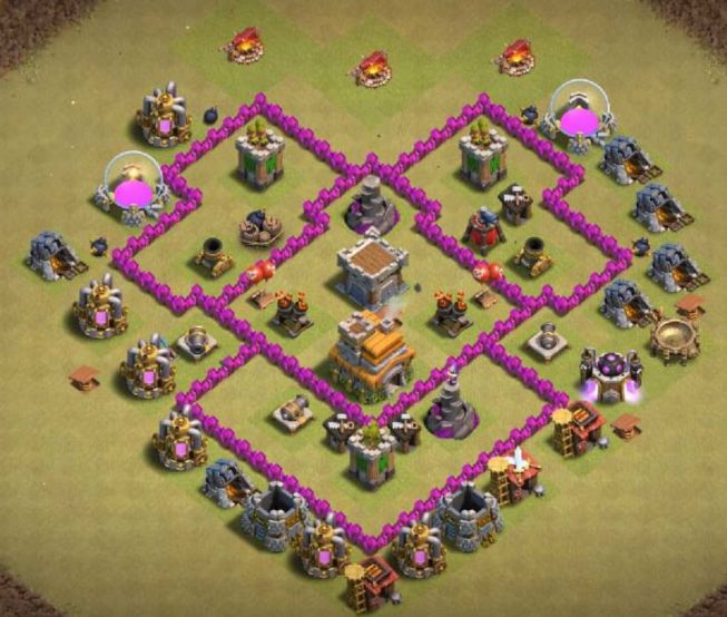 Base War COC TH 6 Anti 3 Bintang