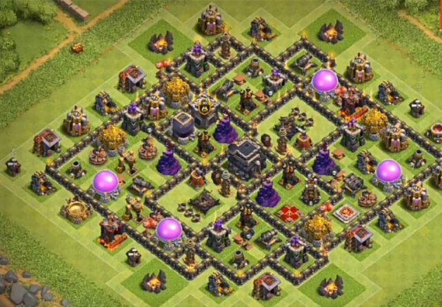 Base Trophy COC TH 9 Anti Serangan Udara