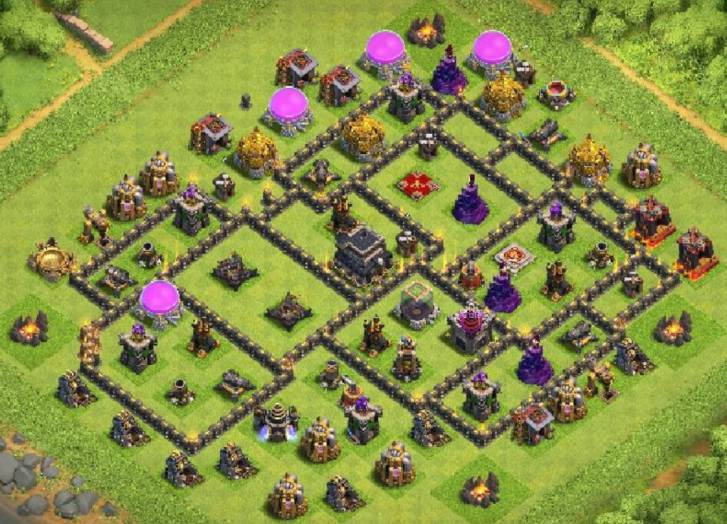 Base Trophy COC TH 9 Anti Serangan Darat