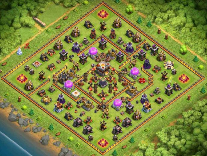 Base COC TH 11 Hybrid Terbaik