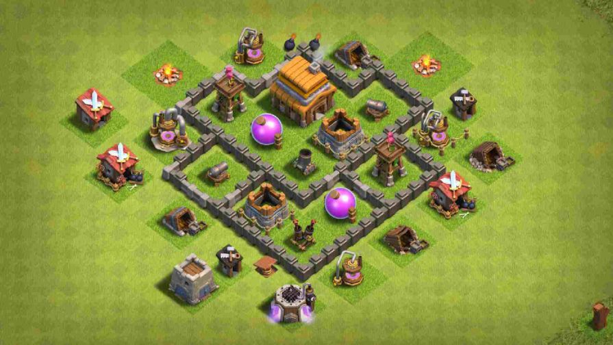 Base Farming COC TH 4 Terkuat