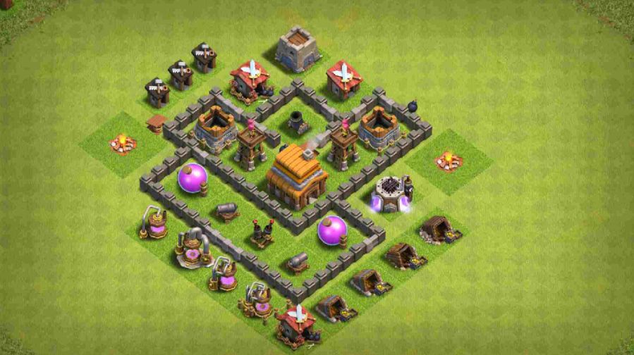 Base Hybrid COC TH 4 Terkuat