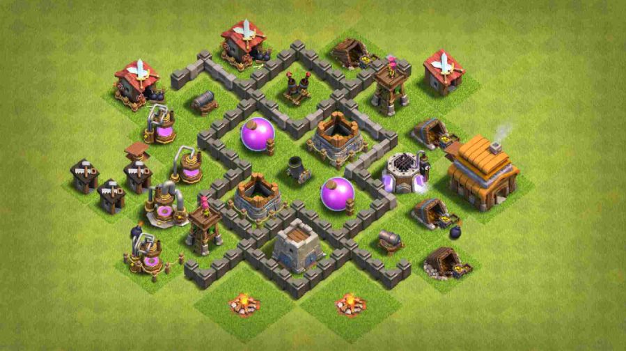 Base Farming COC TH 4 Terbaik
