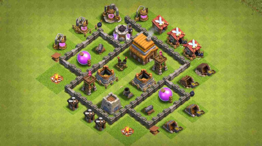 Base Trophy COC TH 4