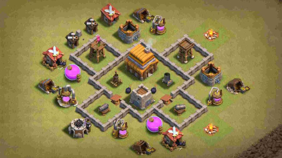 Base War COC TH 4
