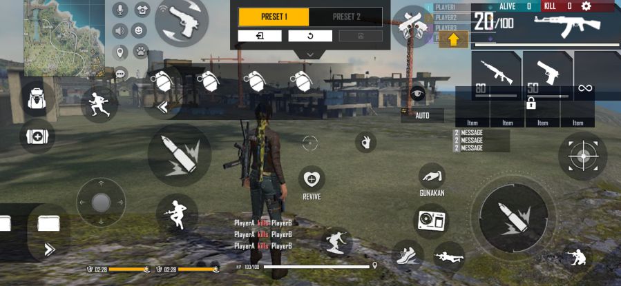 Custom HUD 3 Jari FF Ganti senjata Ceapt