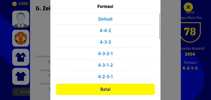 Formasi PES Mobile 
