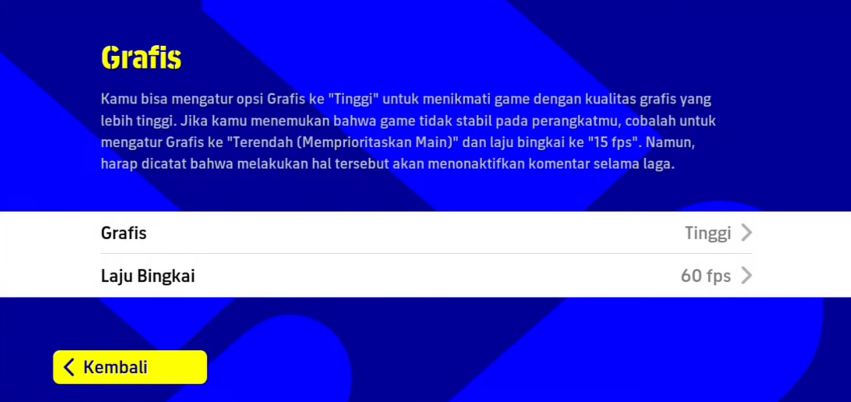 Pengaturan Grafik PES Mobile