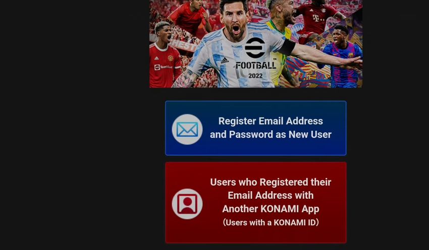 Tautkan PES Mobile Ke KONAMI ID
