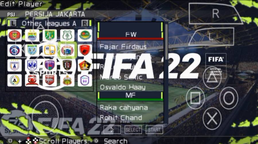 Daftra Klub FIFA 22 PPSSPP Liga Indonesia